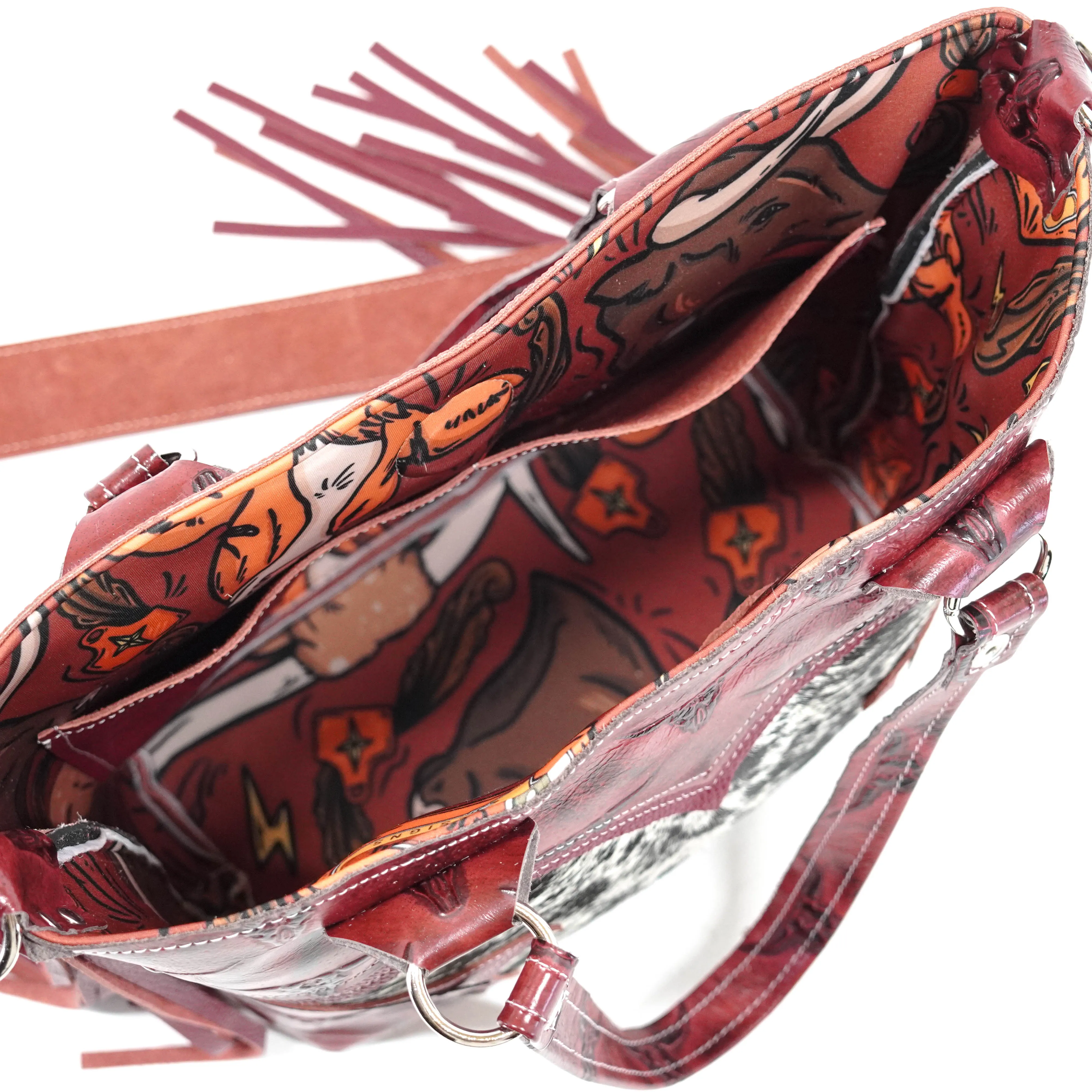 010 Taylor - Black & White w/ Burgundy Skulls