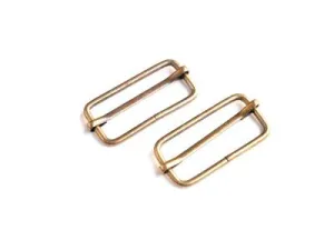 1 1/2" Antique Brass Slider Buckles --- Sallie Tomato