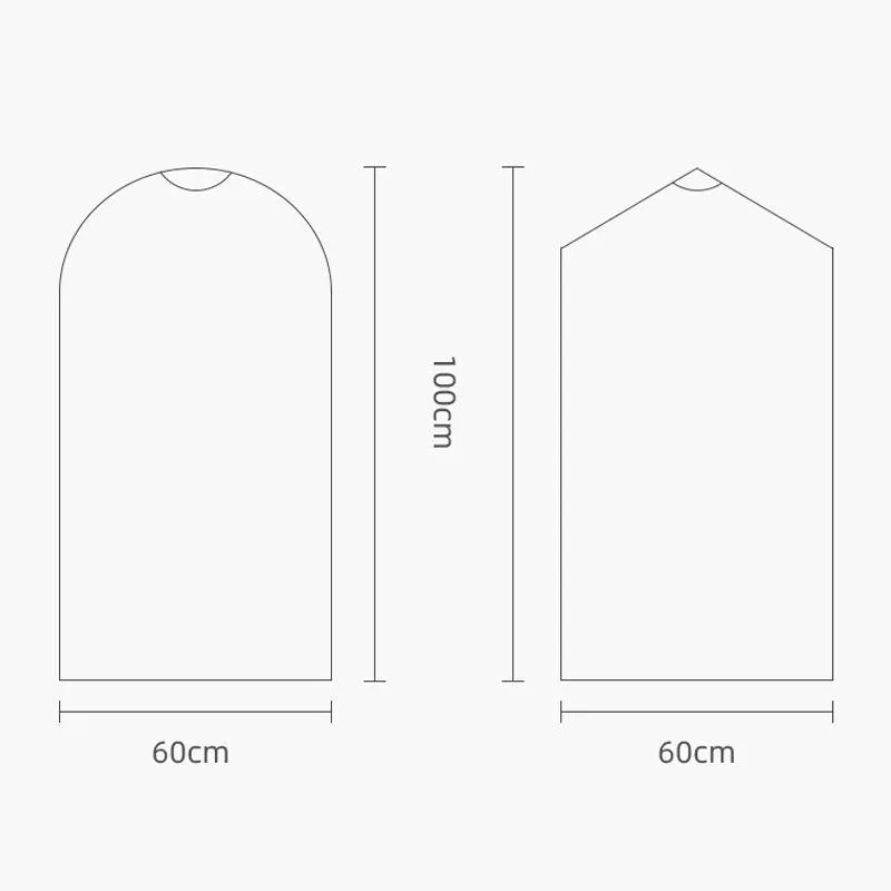 100 Disposable Transparent Dust Bags - 60X120Cm - Pp Material