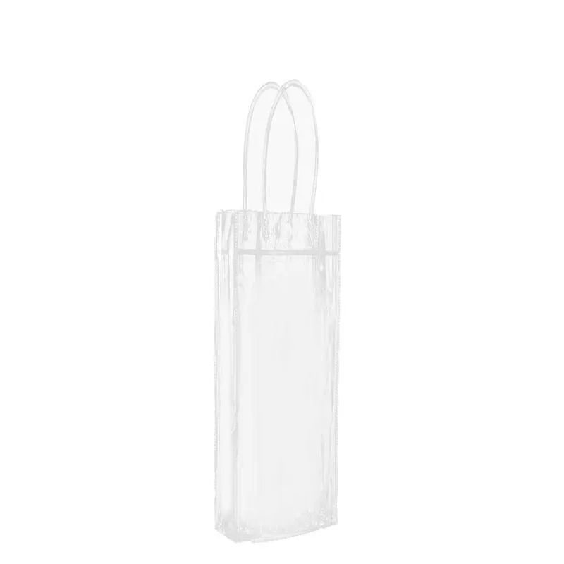 100x PVC Transparent Gift Tote Bag with Snap Button for Packaging