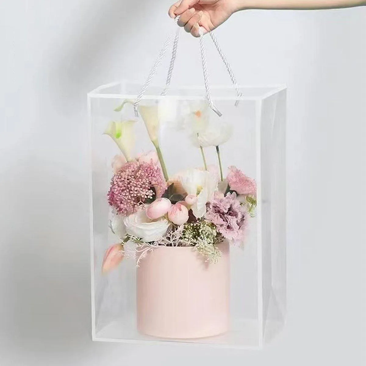 10pcs Clear Transparent Tote Bags Handbags Toy Storage Gift Shopping Bags