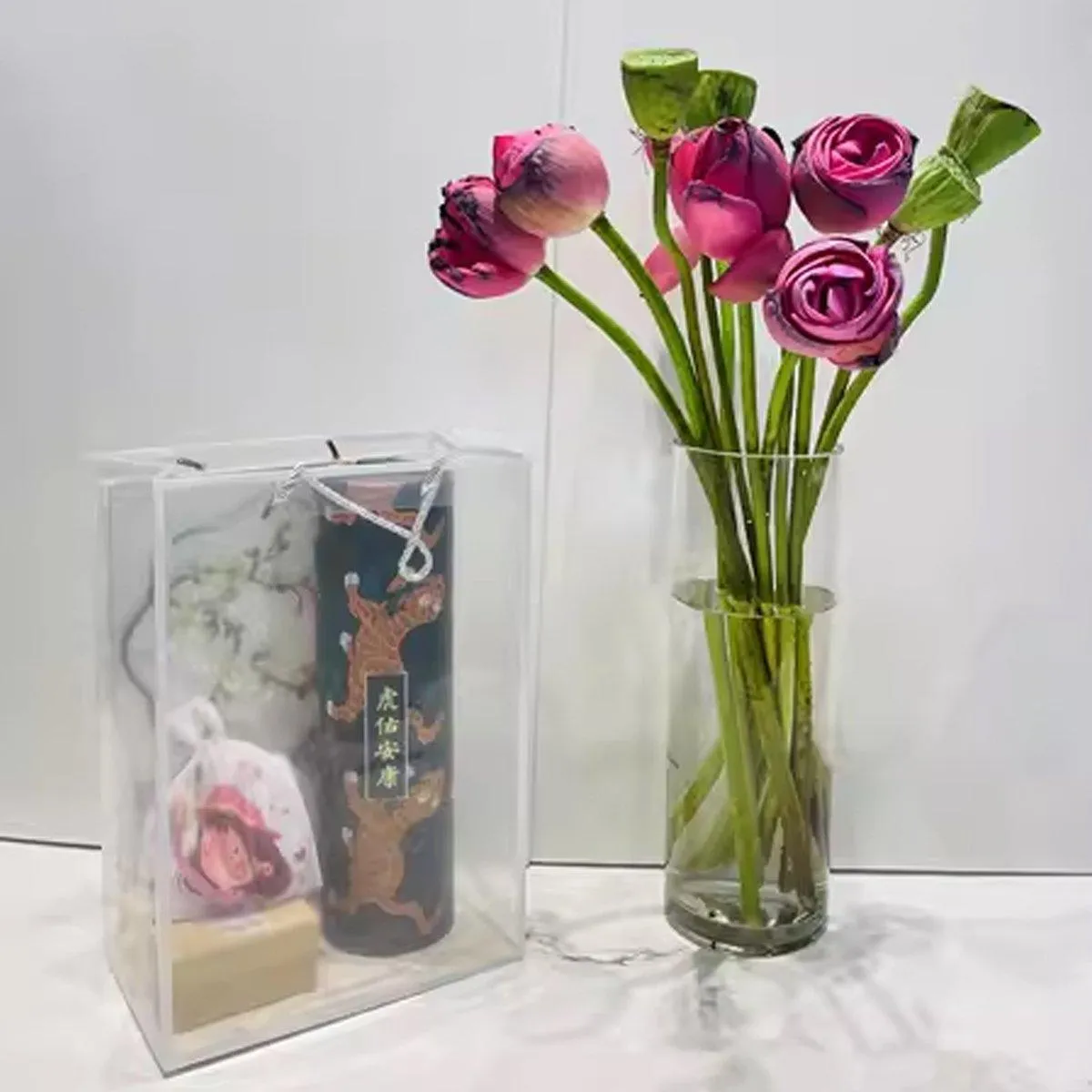 10pcs Clear Transparent Tote Bags Handbags Toy Storage Gift Shopping Bags