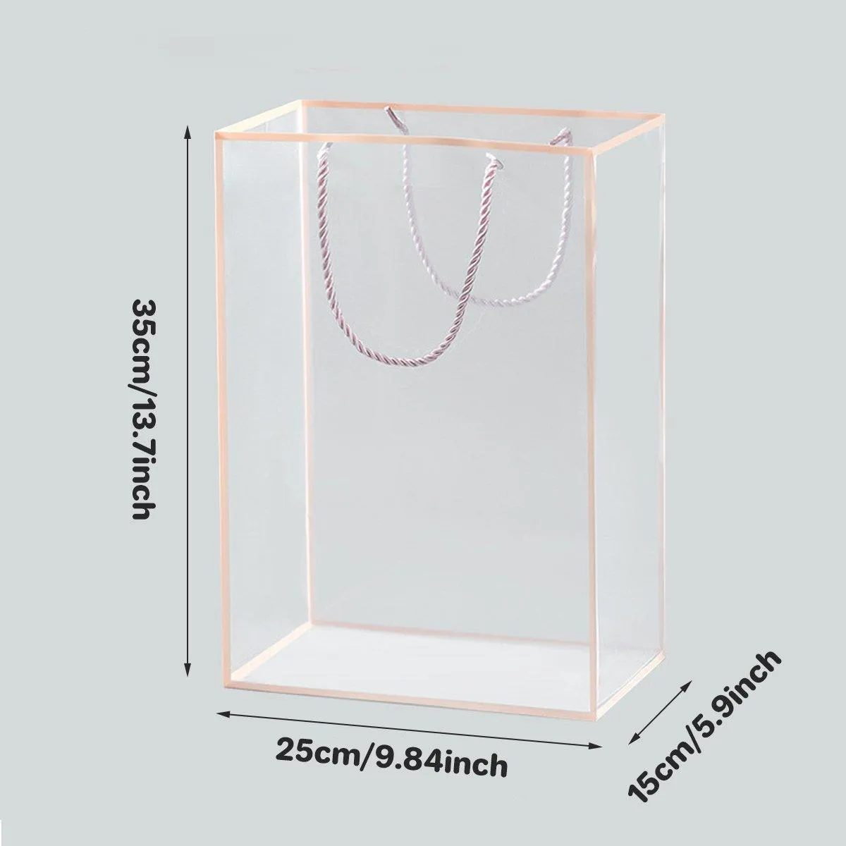 10pcs Clear Transparent Tote Bags Handbags Toy Storage Gift Shopping Bags
