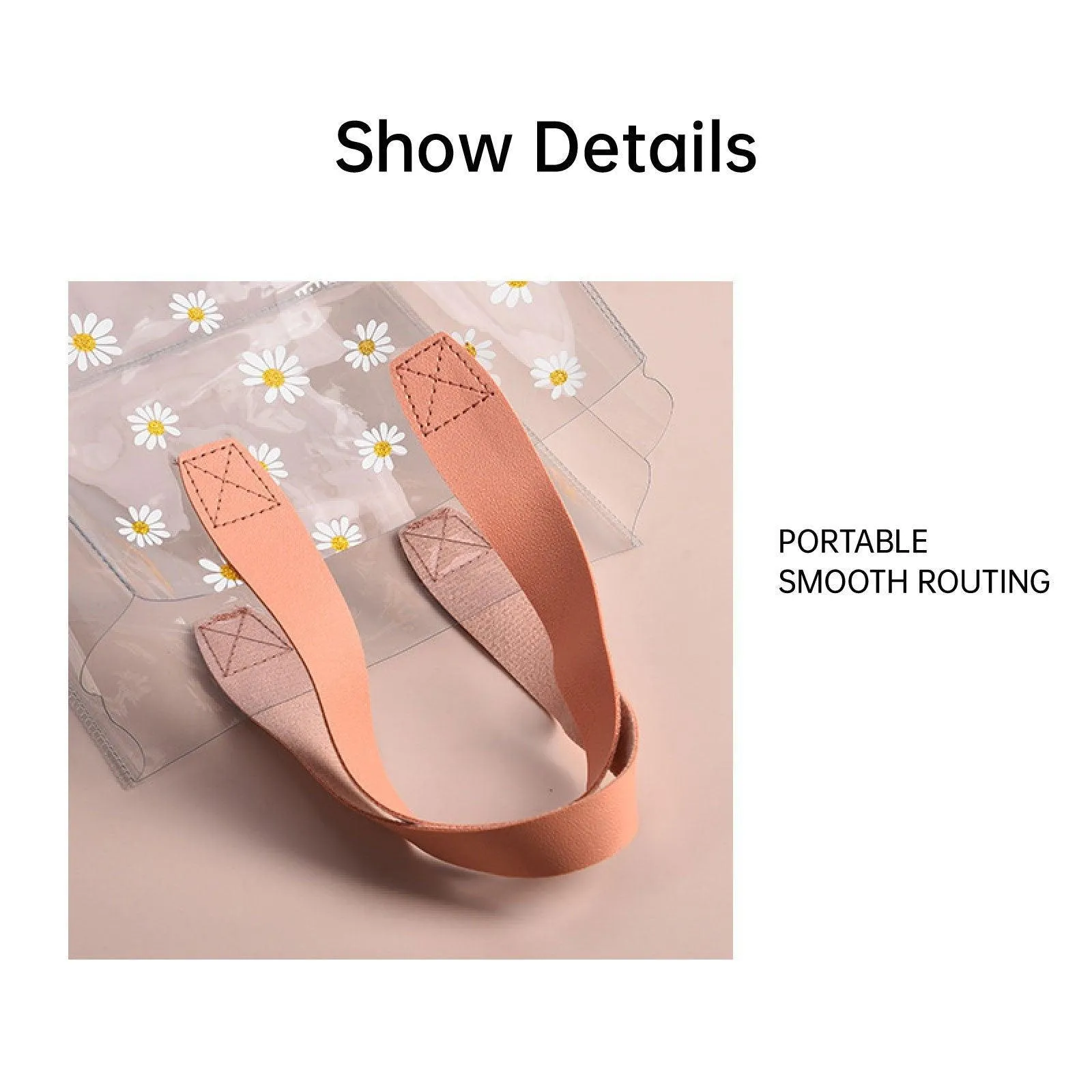 10pcs Small Fresh Transparent PVC Tote Bag Wedding Candy Gift Bag Daisy Design