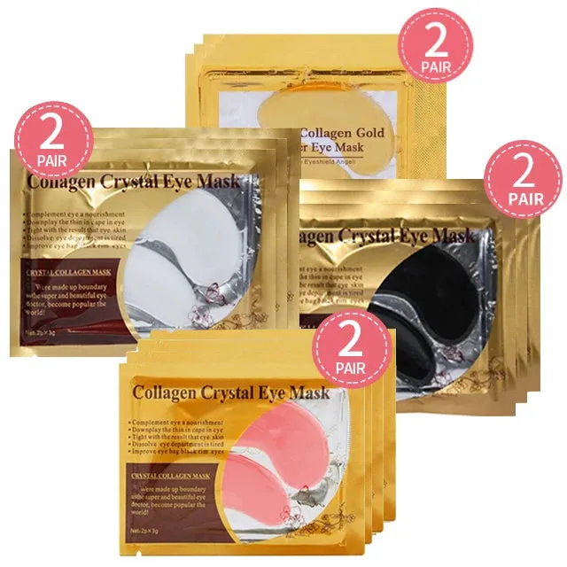 10pcs=5packs Gold Crystal Collagen Eye Mask Eye Patches Eye Mask For Face Care Dark Circles Remove Gel Mask for the Eyes