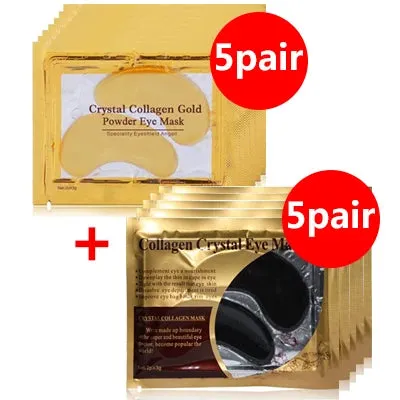 10pcs=5packs Gold Crystal Collagen Eye Mask Eye Patches Eye Mask For Face Care Dark Circles Remove Gel Mask for the Eyes