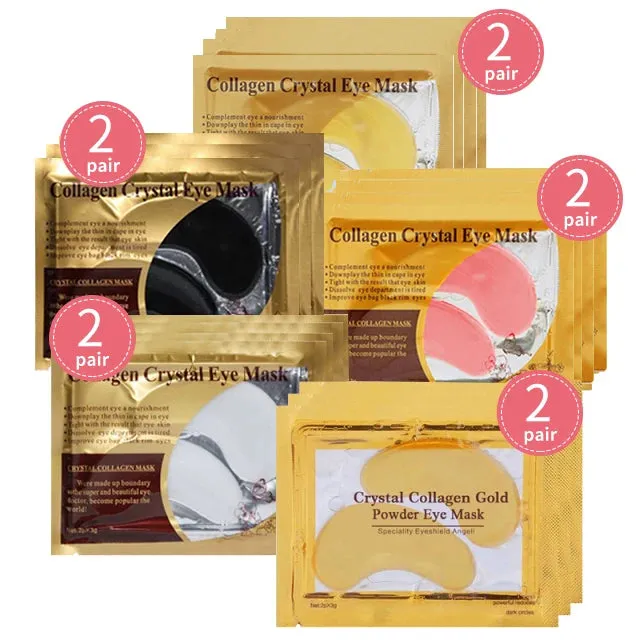 10pcs=5packs Gold Crystal Collagen Eye Mask Eye Patches Eye Mask For Face Care Dark Circles Remove Gel Mask for the Eyes
