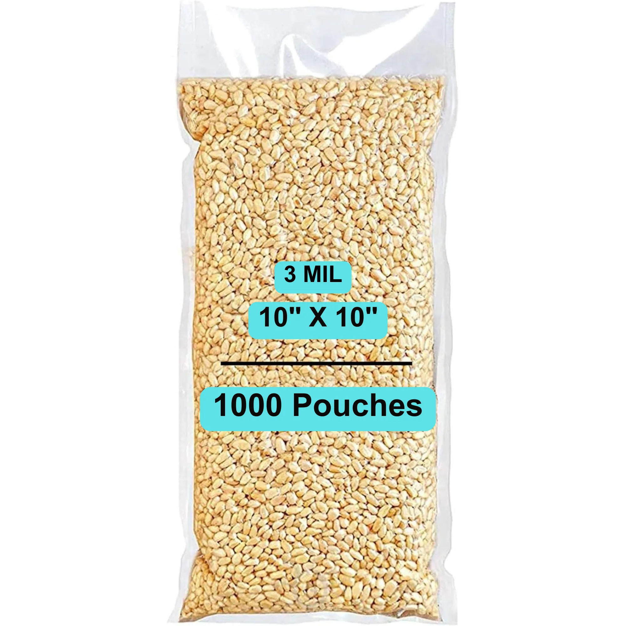 10X10 inches Vacuum Pouches Laminated 3 Mil Poly-Nylon (PN)
