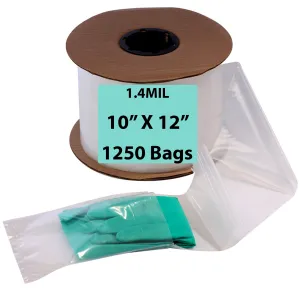 10X12 Inches Kwik-Fill® Pre-Opened Poly Bags on Roll 1.4 Mil AutoBags 1250/RL