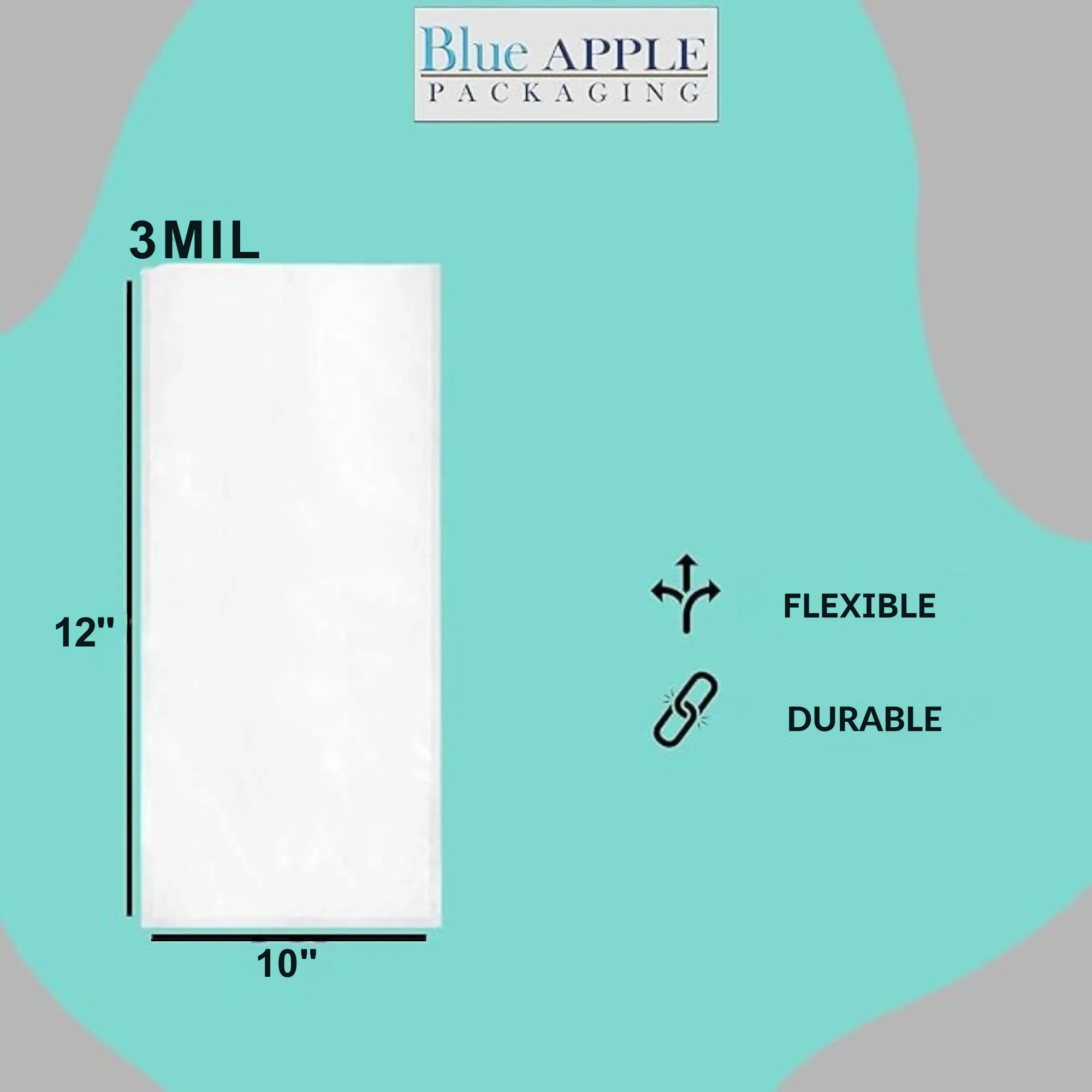 10X12 inches Vacuum Pouches Laminated 3 Mil Poly-Nylon (PN)