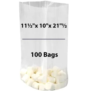 11.5X10X21.5 inches Gusseted Poly Bags Clear 1 Mil Low Density LDPE