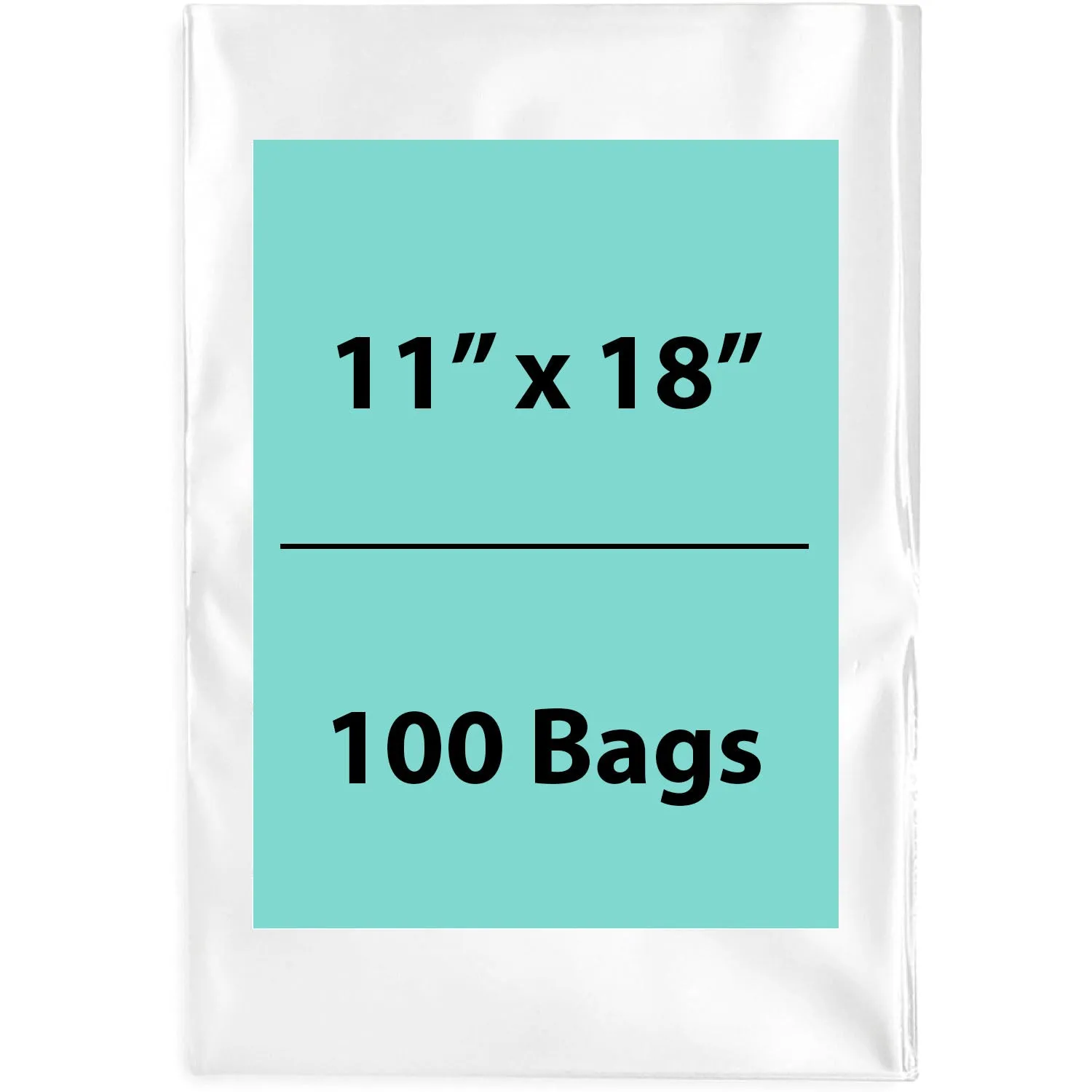 11X18 inches Clear Flat Poly Bags 4Mil Open Top (LDPE)
