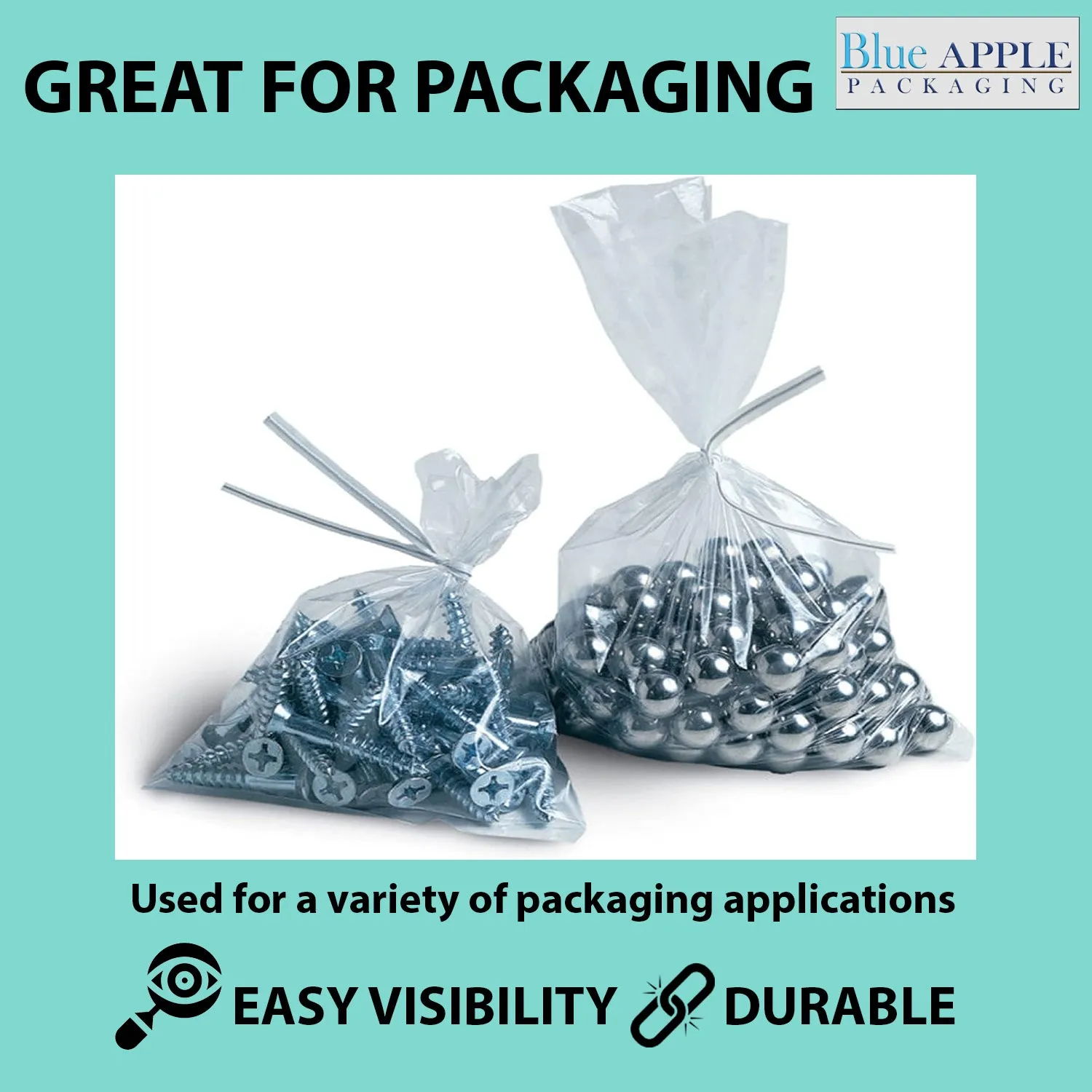 11X18 inches Clear Flat Poly Bags 4Mil Open Top (LDPE)