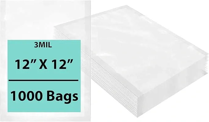 12X12 inches Vacuum Seal Bags for Food Packaging 3 Mil Co-Extruded