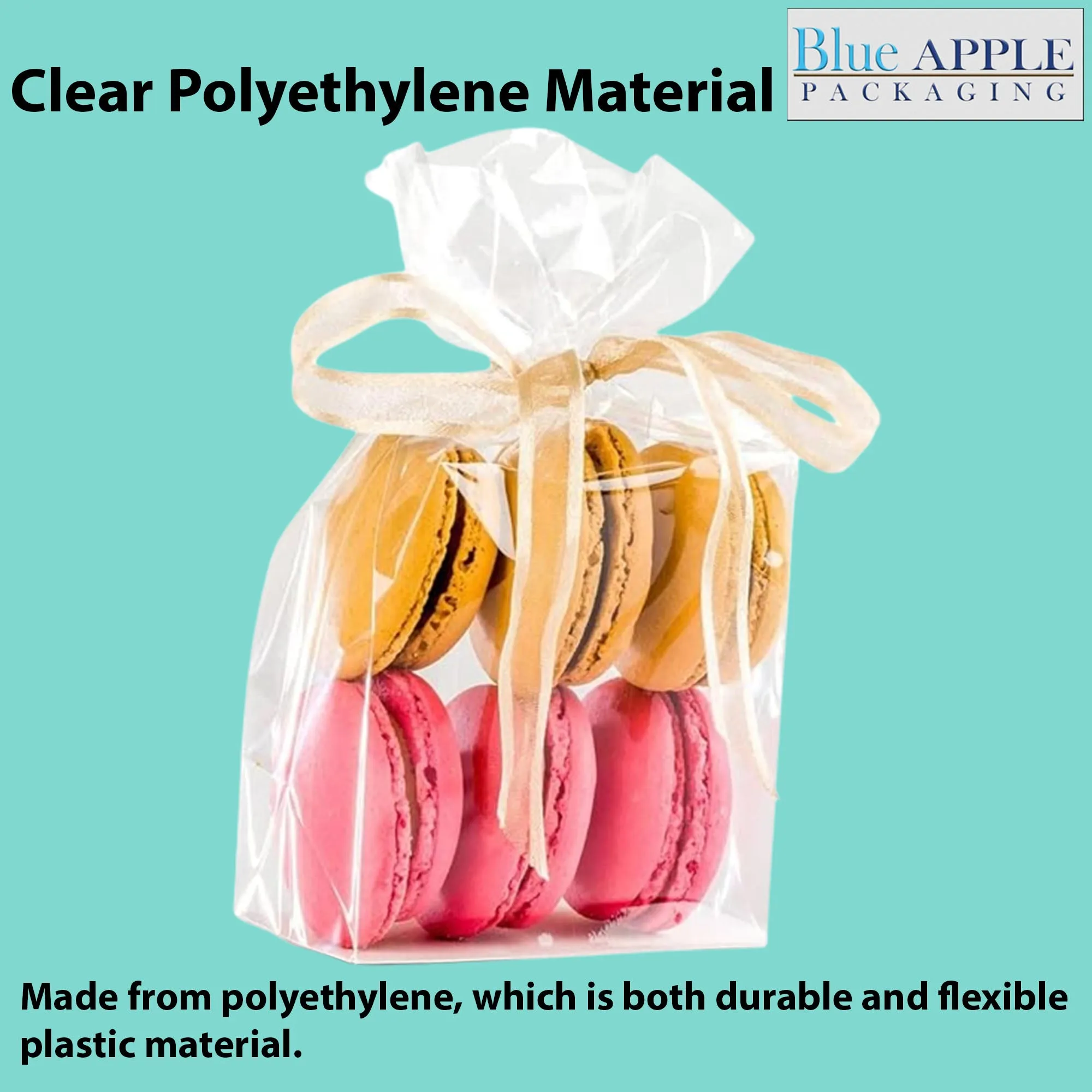 12X8X20 inches Gusseted Poly Bags Clear 2 Mil Low Density LDPE