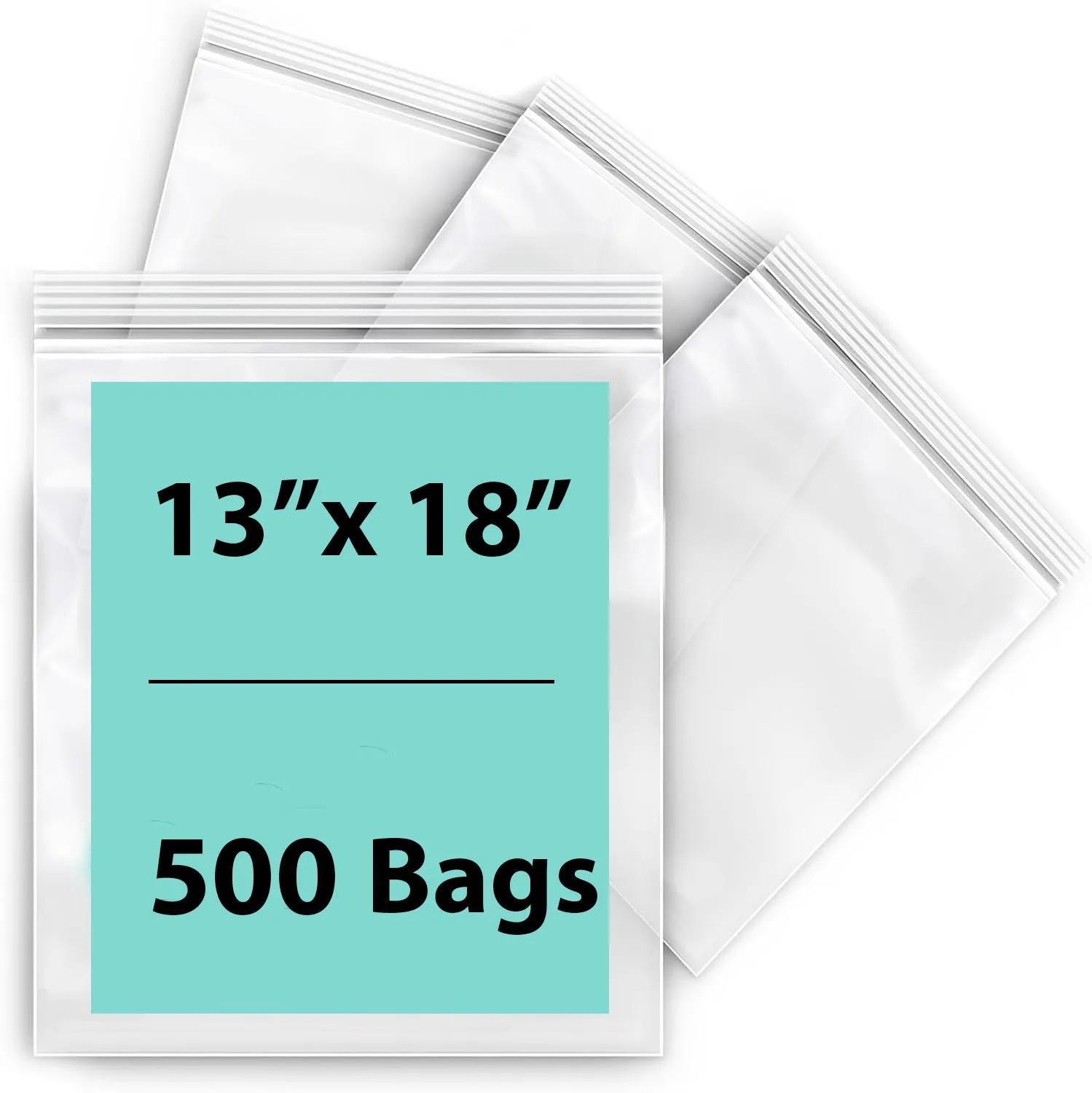 13X18 inches Reclosable Single Line Zipper Poly Bags 4 Mil (LDPE)