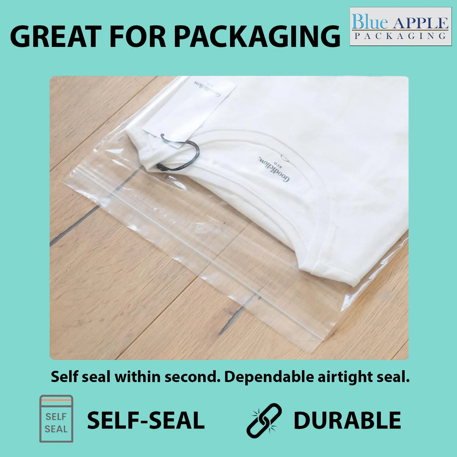 13X18 inches Reclosable Single Line Zipper Poly Bags 4 Mil (LDPE)