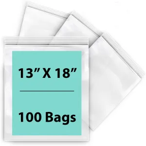 13X18 inches Reclosable Single Line Zipper Poly Bags 4 Mil (LDPE)