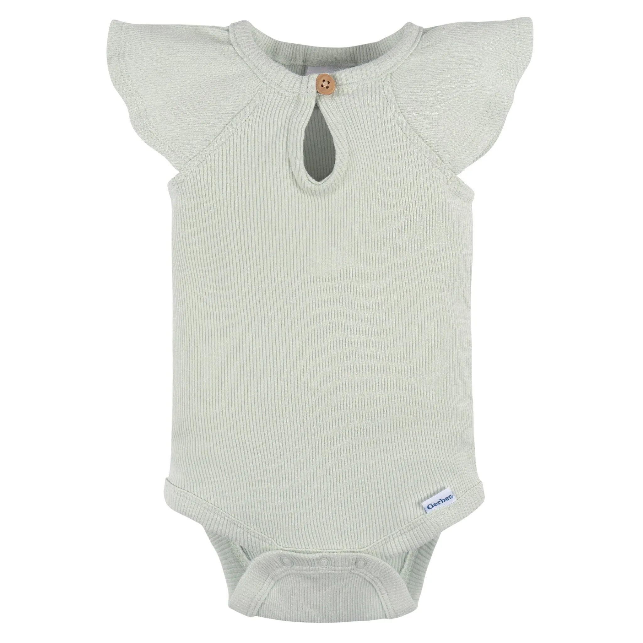 2-Piece Baby Girls Green Lily Bodysuit and Shorts Set