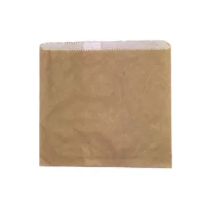2 Square Brown Glassine Bags