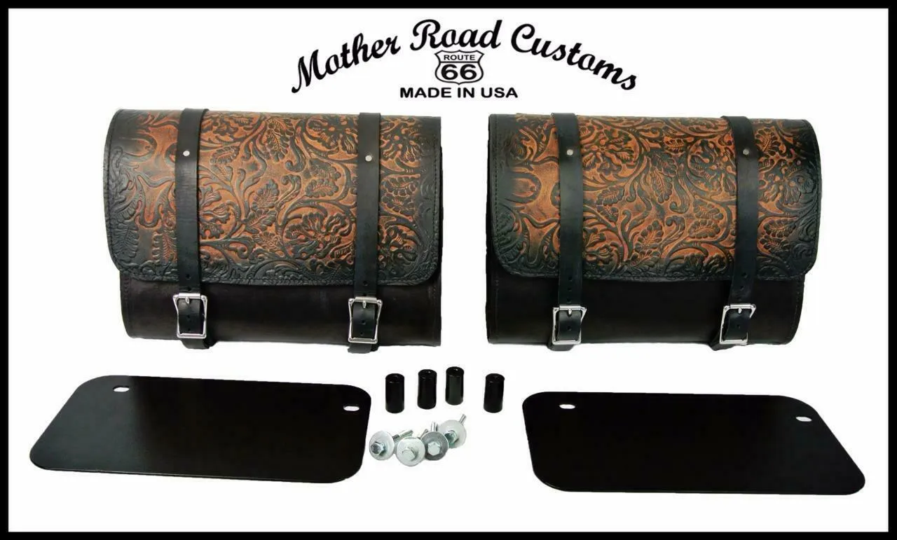 2015-2024 Indian Saddle Bags Mounting Hardware Scout AntBrn Oak Leaf Leather MRC