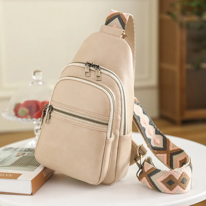 2025 Find factory raw New genderless bags, breast bags, women's simple, retro messenger bags, messenger bags