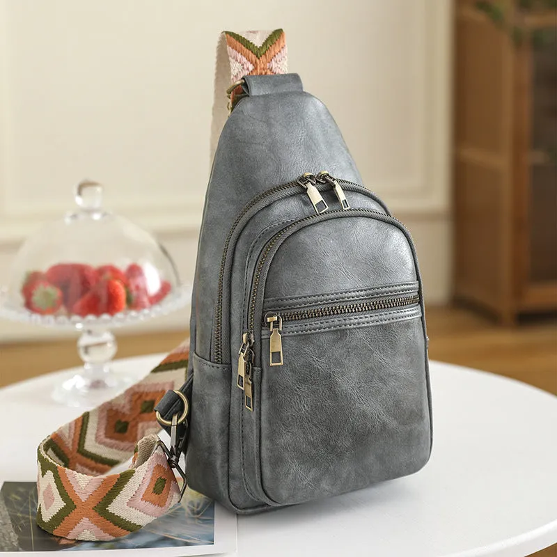 2025 Find factory raw New genderless bags, breast bags, women's simple, retro messenger bags, messenger bags
