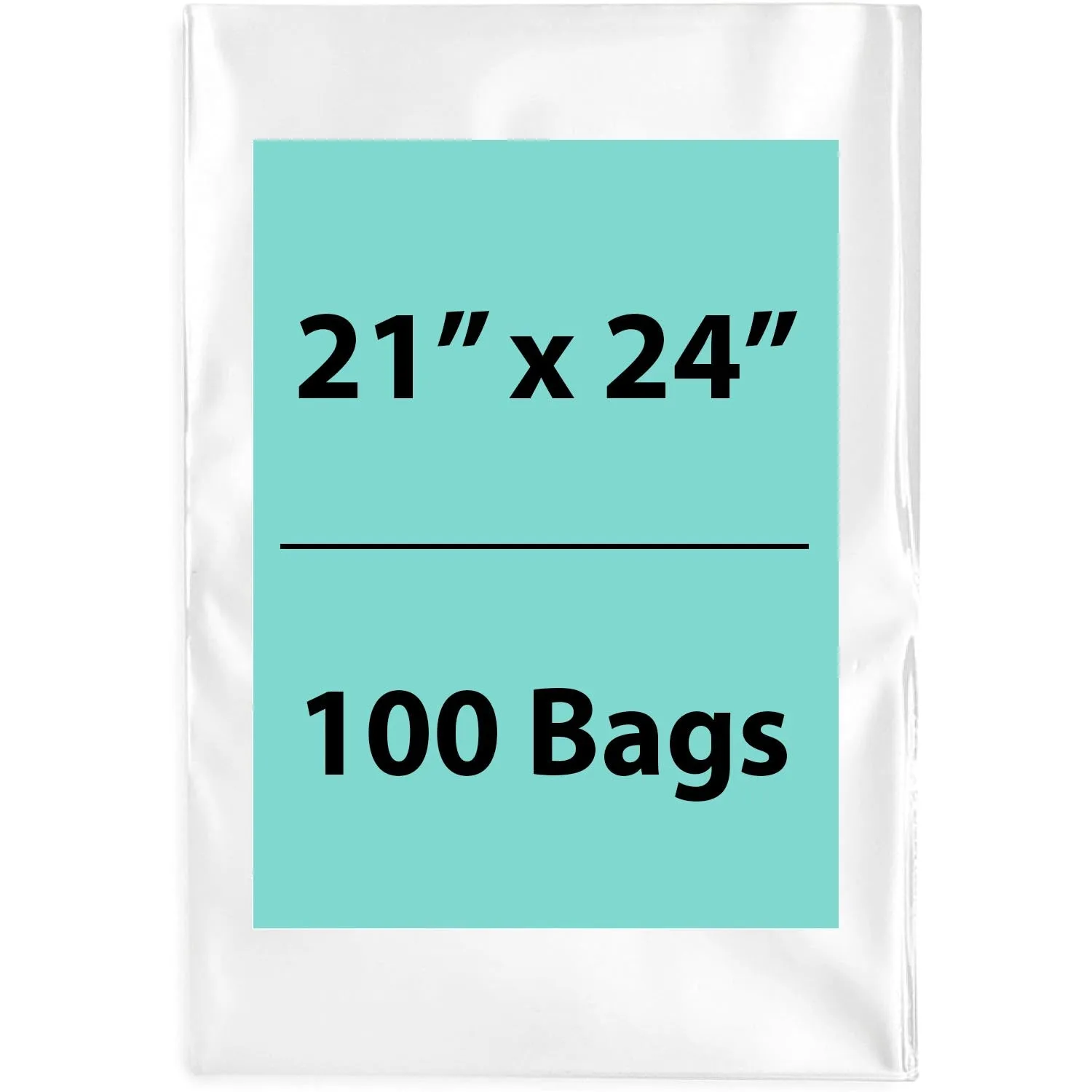 21X24 inches Clear Flat Poly Bags 1Mil Open Top (LDPE)