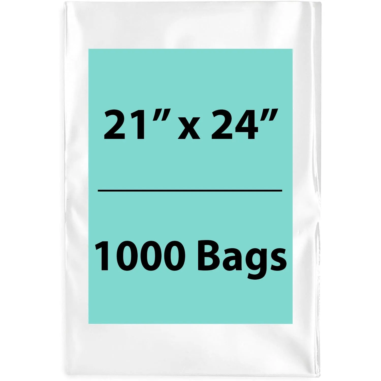 21X24 inches Clear Flat Poly Bags 1Mil Open Top (LDPE)
