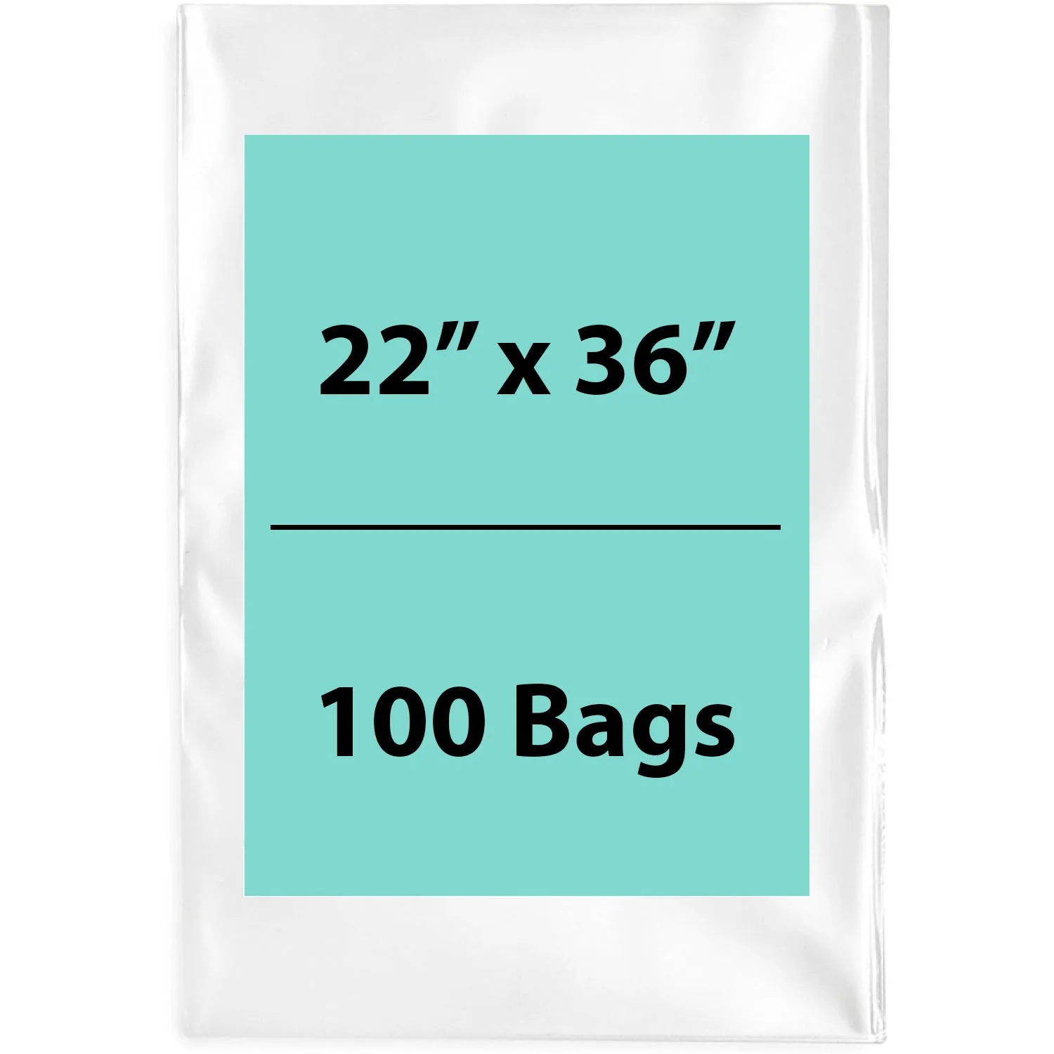 22X36 inches Clear Flat Poly Bags 1.5Mil Open Top (LDPE)