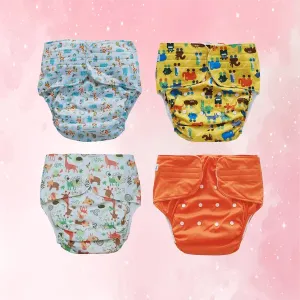 2Pcs Reusable Diapers  2pcs Microfiber Inserts