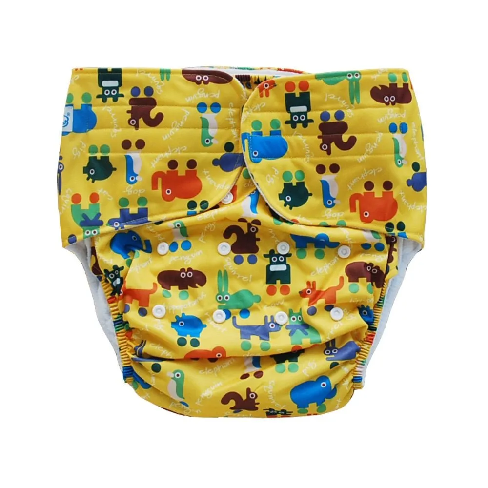 2Pcs Reusable Diapers  2pcs Microfiber Inserts