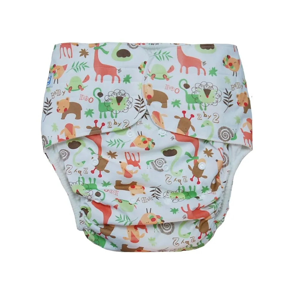 2Pcs Reusable Diapers  2pcs Microfiber Inserts