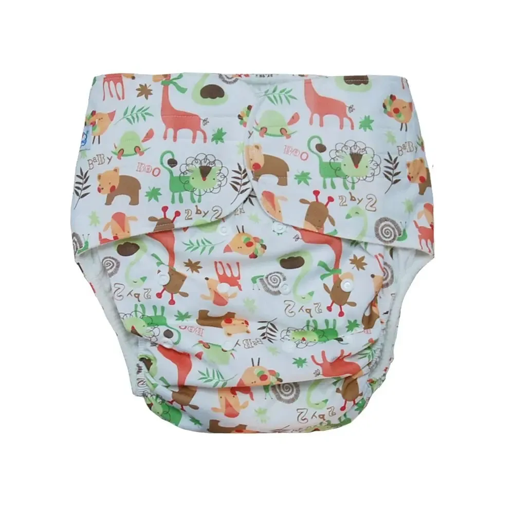 2Pcs Reusable Diapers  2pcs Microfiber Inserts