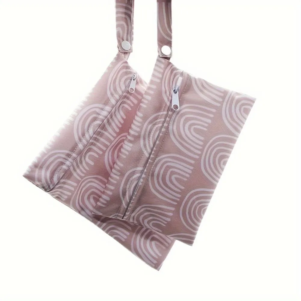 2pcs Waterproof Rainbow Diaper Bags, Reusable Pouches