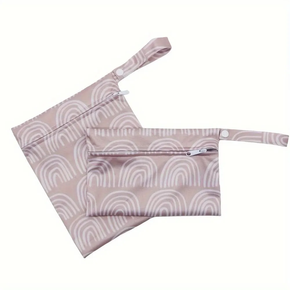 2pcs Waterproof Rainbow Diaper Bags, Reusable Pouches