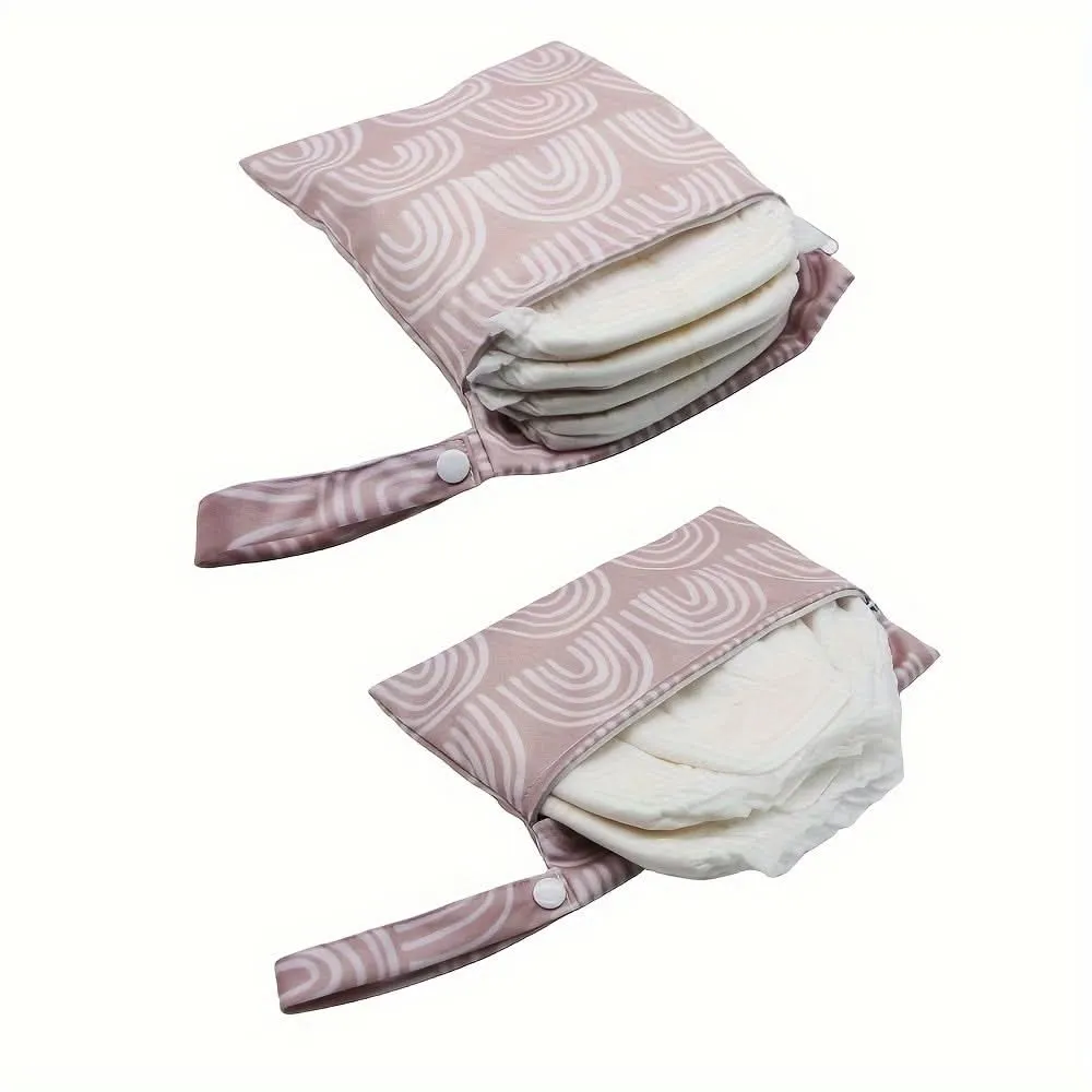 2pcs Waterproof Rainbow Diaper Bags, Reusable Pouches