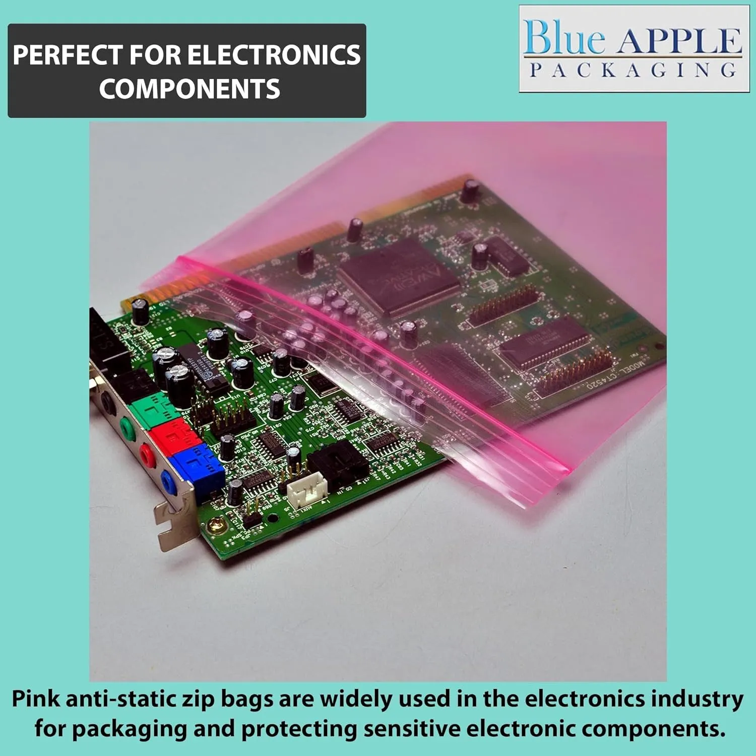 2X3 inches Pink Anti Static Zip Lock Bags 4 Mil