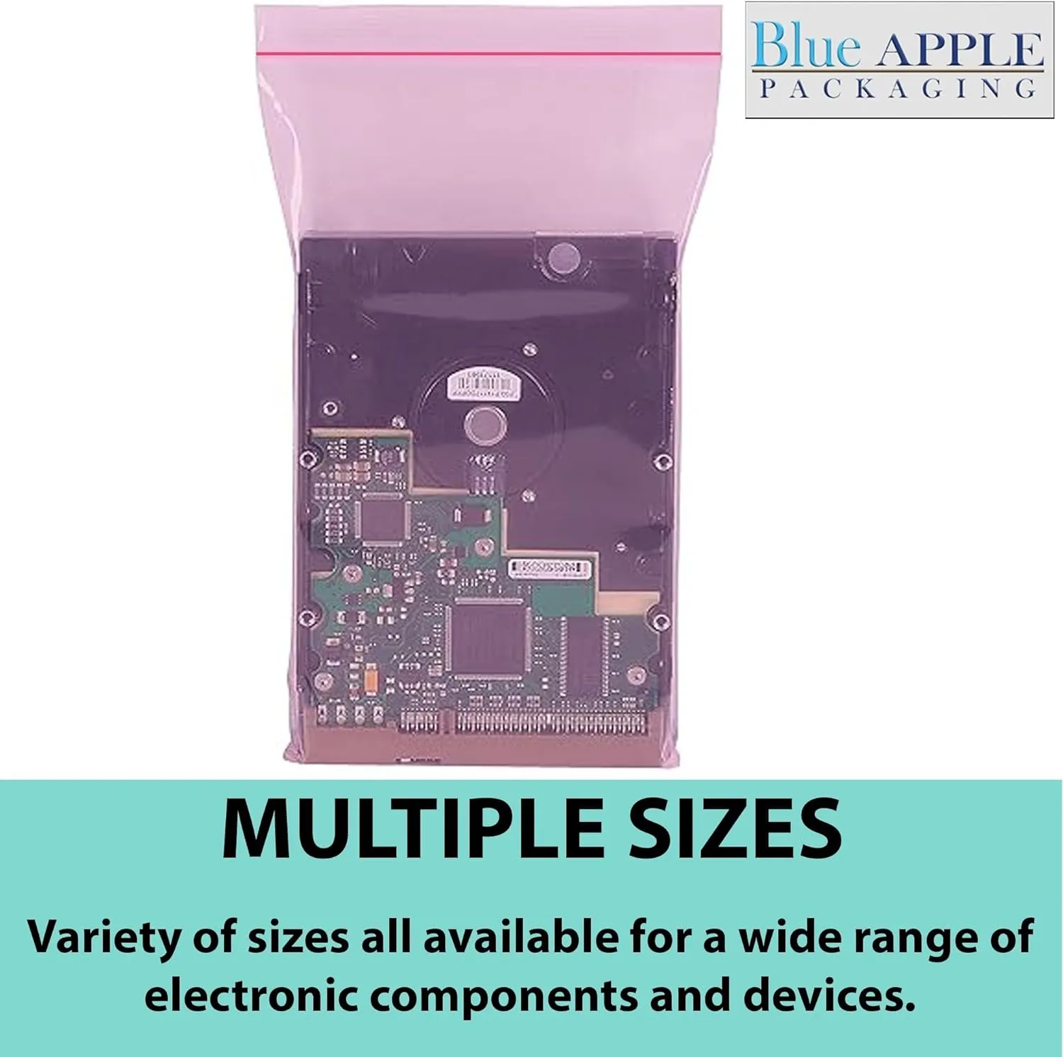 2X3 inches Pink Anti Static Zip Lock Bags 4 Mil