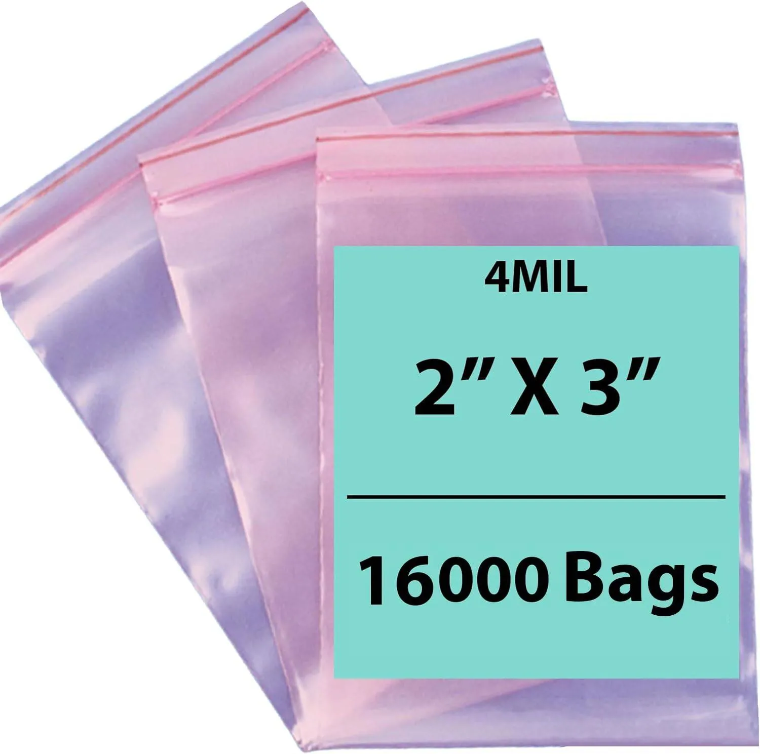 2X3 inches Pink Anti Static Zip Lock Bags 4 Mil