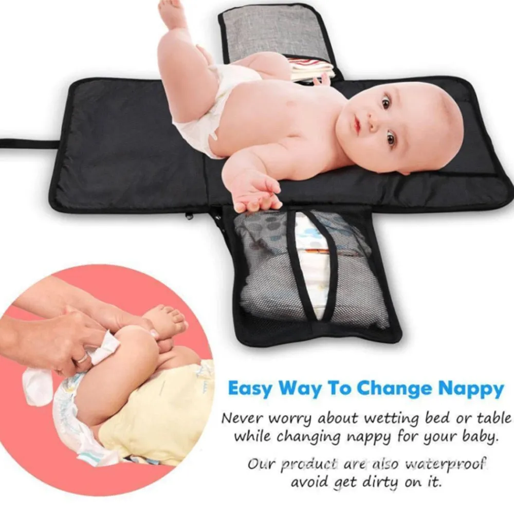 3 in 1 Waterproof Changing Pad Diaper Travel Multifunction Portable Baby Diaper Cover Mat