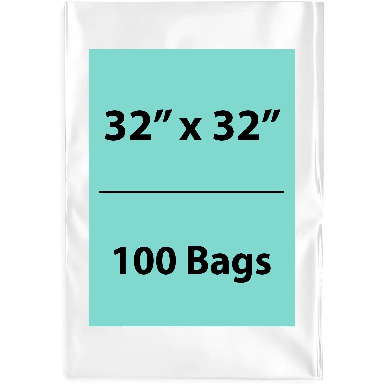 32X32 inches Clear Flat Poly Bags 1.5Mil Open Top (LDPE)