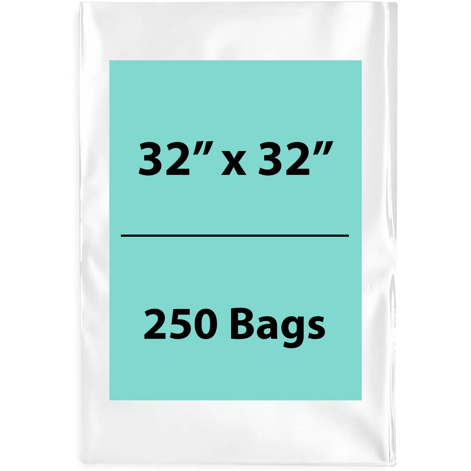 32X32 inches Clear Flat Poly Bags 1.5Mil Open Top (LDPE)