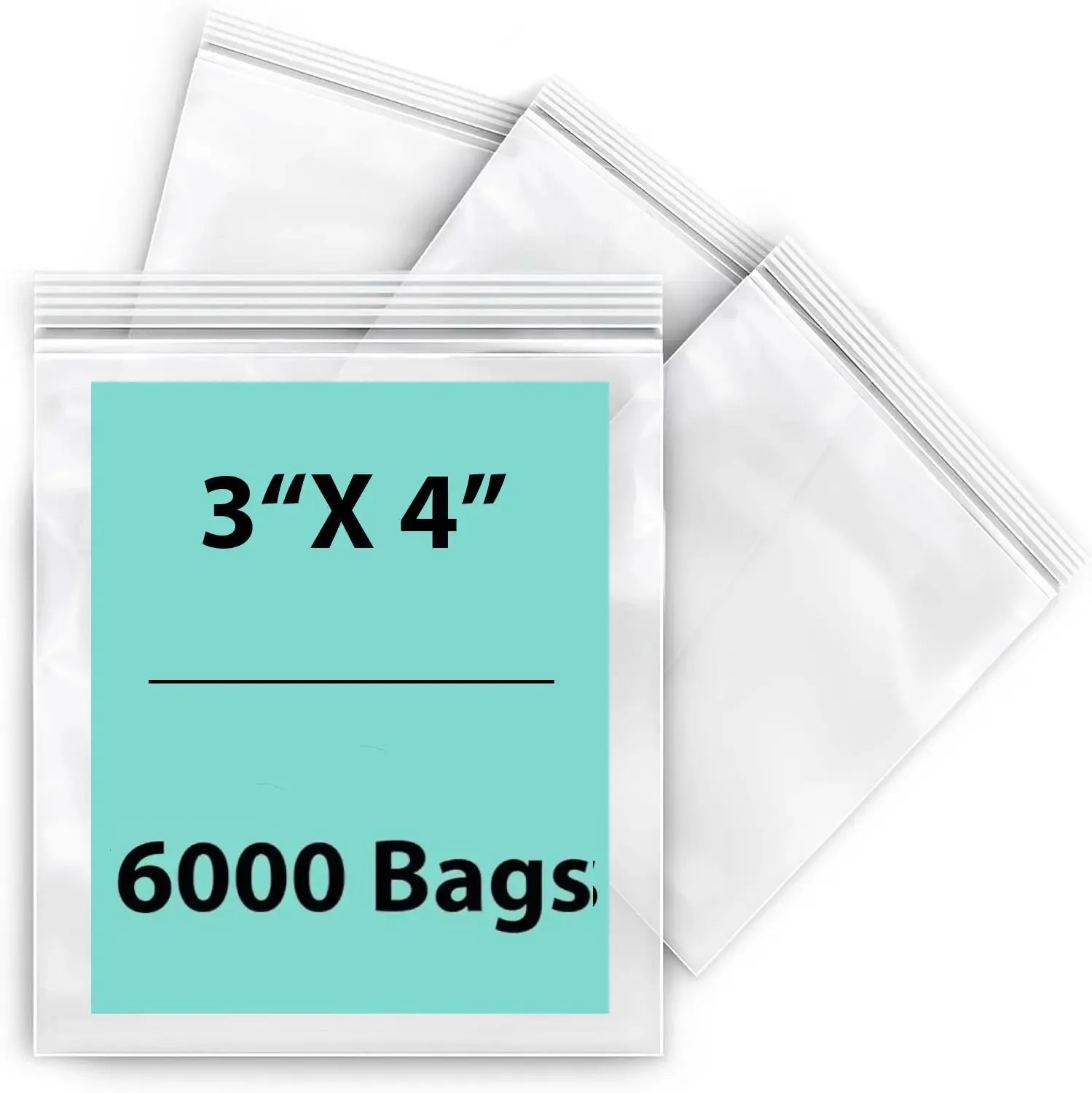 3X4 inches Reclosable Single Line Zipper Poly Bags 4 Mil (LDPE)