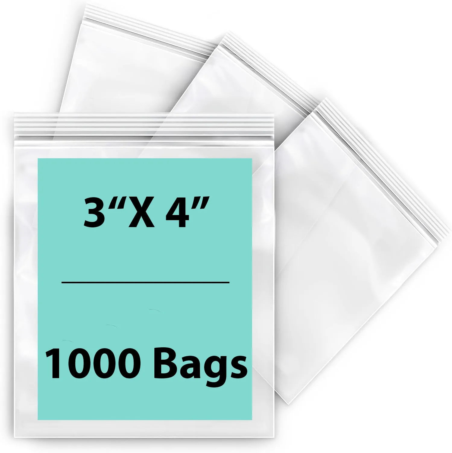 3X4 inches Reclosable Single Line Zipper Poly Bags 4 Mil (LDPE)