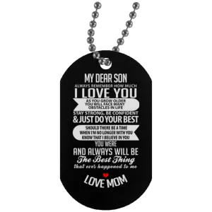 4 My Dear Son Military Dog Tags (Four Dog Tags)