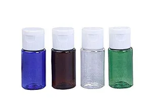 4Pcs 10Ml/0.3Oz Plastic Refillable Sample Bottle With Clear Flip Cap-Perfume Cosmetic Storage Container Makeup Emollient Water Shower Gel Emulsion Lotion Liquid Vial Jar Pot(4Colors)