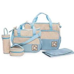 5 in 1 Multifunctional Baby Bag - Blue Dots