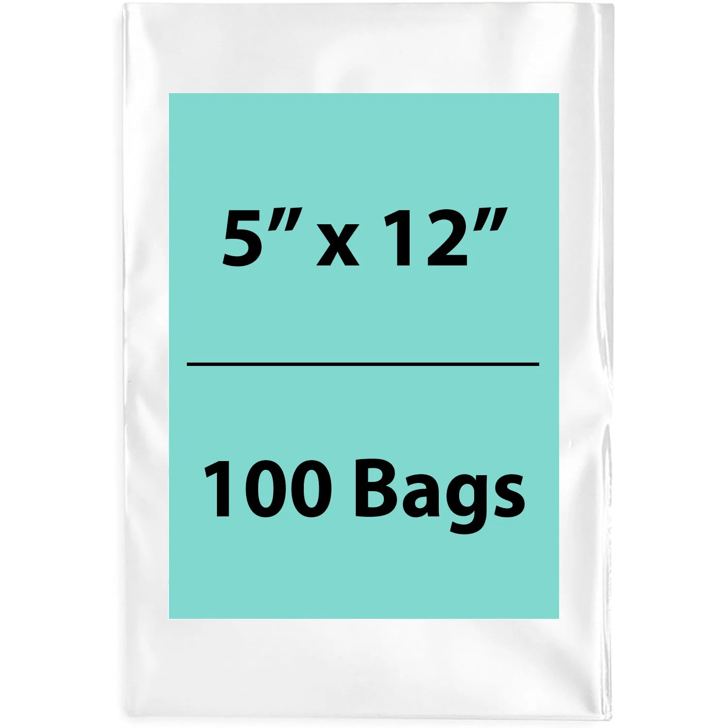 5X12 inches Clear Flat Poly Bags 1.5Mil Open Top (LDPE)