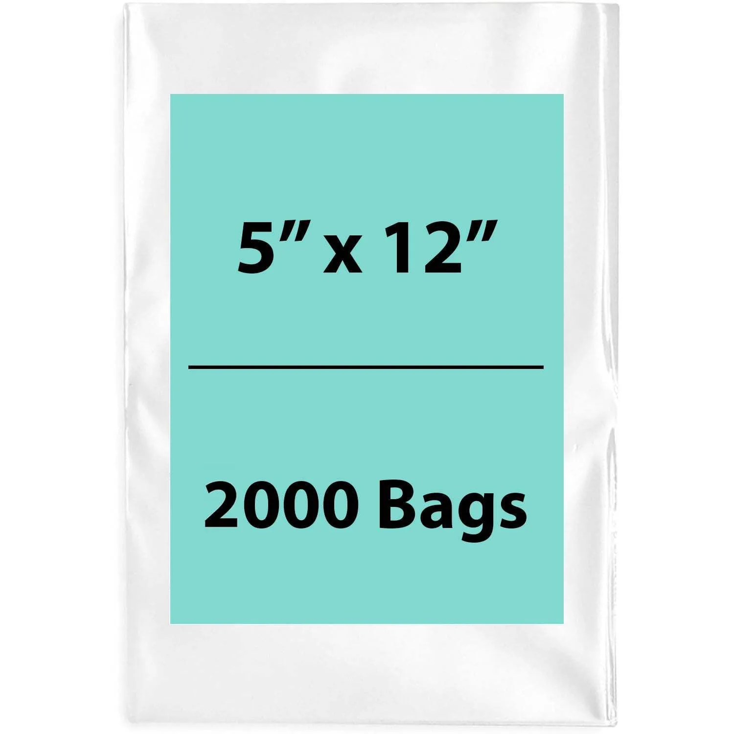 5X12 inches Clear Flat Poly Bags 1.5Mil Open Top (LDPE)